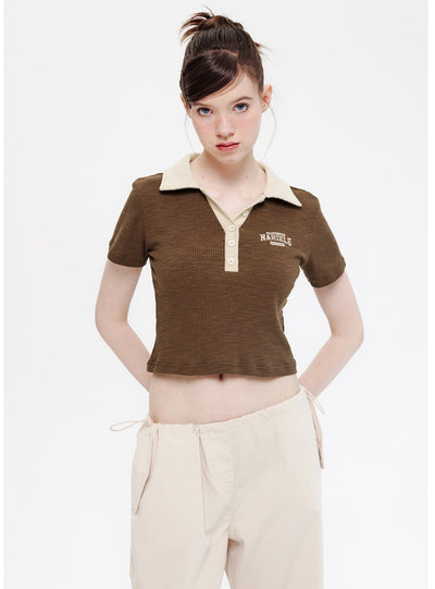 Short Sleeve Lapel Polo Neck T-shirt