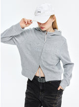 Vintage Letters Hooded Loose Coat