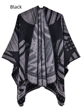 Retro Cashmere-like Padded Warm Knitted Cloak Scarf