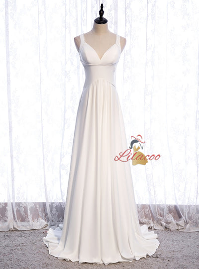 Red V-neck Backless Beading Prom Dress