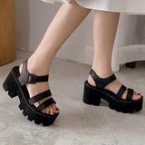 High-heeled Thick-heeled Buckle Sandals
