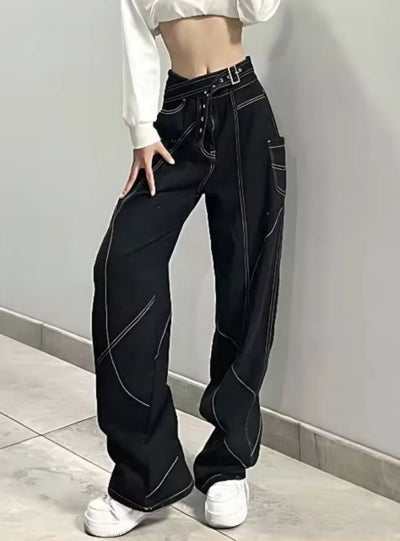 Straight Loose Wide-leg Pants Jeans