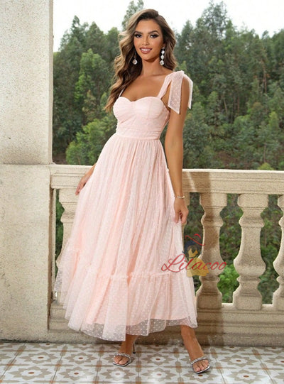 Straps Tulle Long Party Dress