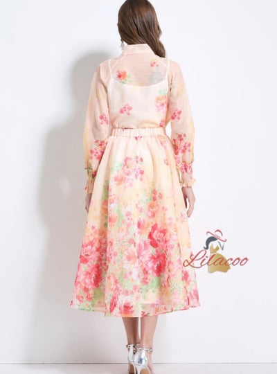 Palace Printed Breasted Slim Dress