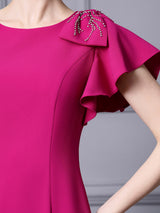 Fuchsia Beading Mother Of The Bride Dress