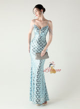 Mermaid Spaghetti Straps Beading Prom Dress