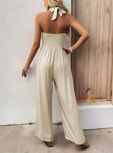 Casual Slim Solid Color Wide-leg Jumpsuit