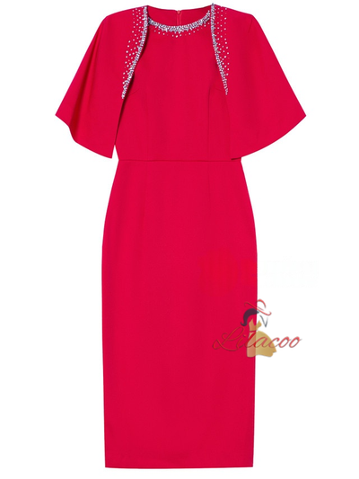 Red Beading Mother Of The Bride Dress