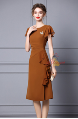 Simple Red Pleats Short Mother Of The Bride Dress