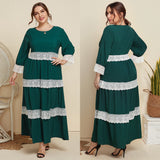 Lace Stitching Slim Long Sleeve Dress