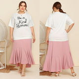 Short-sleeved Printed T-shirt Pleated Skirt Two-piece Suit