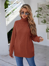 Turtleneck Twist Loose Slim Sweater