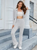Knitted Round Neck Long-sleeved Wide-leg Pants Suit
