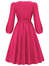 Long Sleeve Round Neck Bow Dress