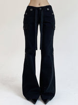 Button Tooling Bell Bottoms Trousers Pant