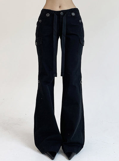 Button Tooling Bell Bottoms Trousers Pant