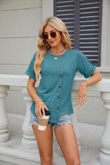 Solid Color Short-sleeved Round Neck T-shirt