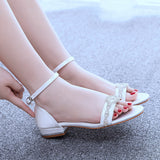 2 cm Silk Satin Bridal Rhinestone Sandals
