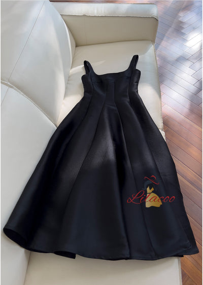Black Retro Slim Sling Dress
