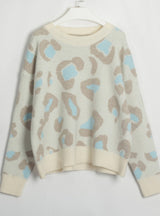 Matching Color Leopard Crewneck Sweater