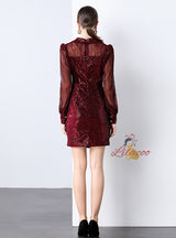 Sexy Sequins Long Sleeve Dress