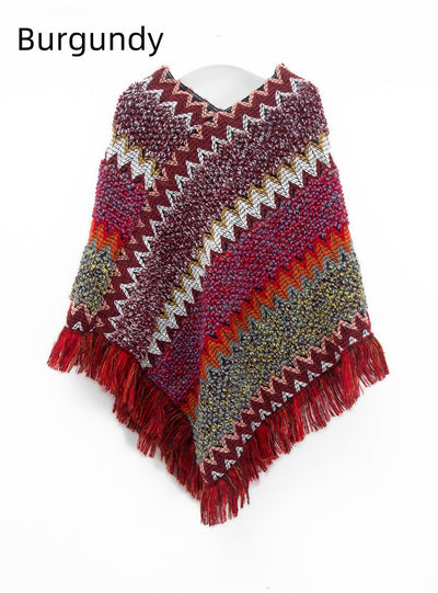 Retro National Style Hooded Cape Shawl