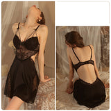 Ring Gathered Lace Halter Nightdress