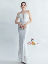 Spaghetti Straps Sequins Mermaid Prom Dress