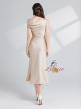 Folding One Shoulder Slim Dress