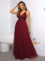 Sequin Stitching Backless Dress