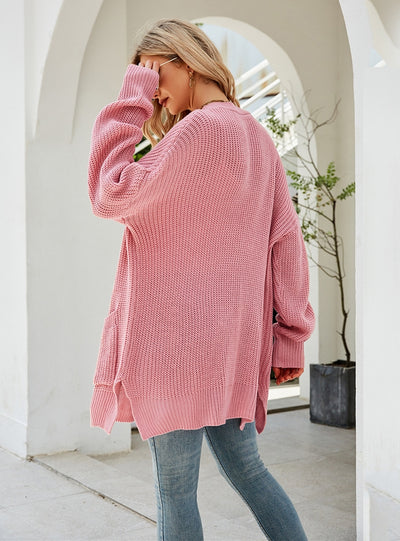 Large Size Knitted Cardigan Sweater Coat