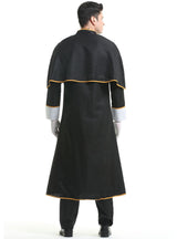Male Priest Roman Black Robe Cosplay