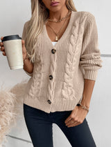 Solid Color Twist Single-breasted Sweater Coat