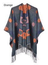 Cashmere-like Fringed Split Cloak Shawl