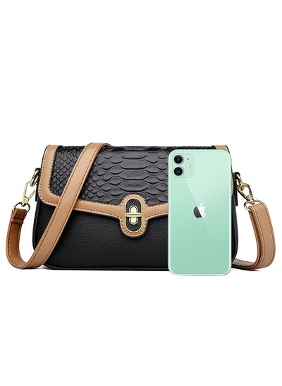 Crocodile-patterned Shoulder Bag