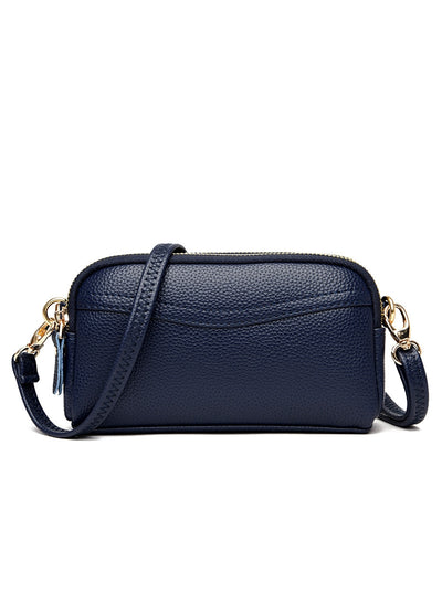 Small Double Zipper Messenger Bag Clutch Bag