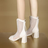 Women Zipper Sandal Boots