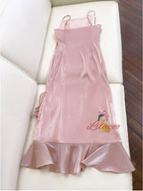 Pink Spaghetti Straps Prom Dress