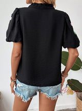 V-neck Printed Pullover Shirt Top