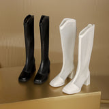 Skinny and Hollow Leather Boots