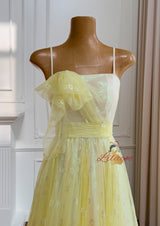 Long Gauze Tube Top Suspender Dress