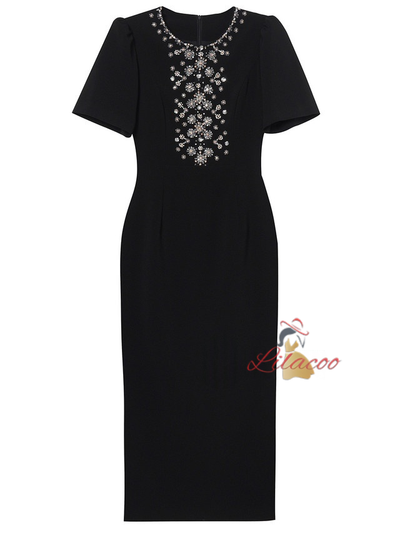 Burgundy Beading Crystal Mother Of The Bride Dress