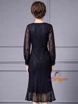 Black Long Sleeve Mother Of The Bride Dress