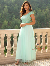 Chiffon Stitching Sequined Dress