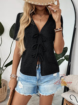 Casual Bow Tie T-shirt Top