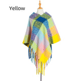 Fringed Pullover Cloak Thickened Color Plaid Shawl