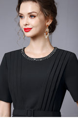 Short Sleeve Pleats Mother Of The Bride Dress