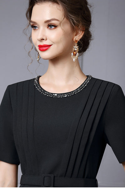 Short Sleeve Pleats Mother Of The Bride Dress