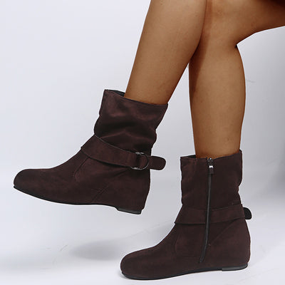 Mid-tube Buckle Autumn and Winter Booties