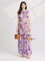 Colorful Printed Embroidered Dress